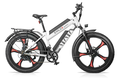 Emmo E-Wild X Electric Fat Bike Dual Motor Dual Battery Ebike White Side