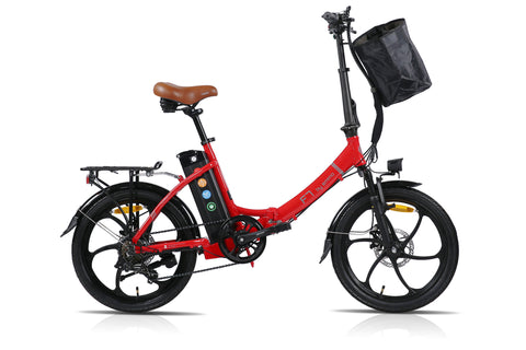 Emmo F7 S3 Foldable Electric Bike Compact Folding Ebike Red Side