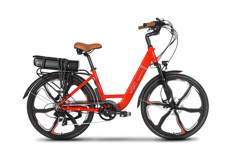 Emmo Vgo Pro 2.0 Step-Thru Electric Bike City Commuter Ebike Red Side